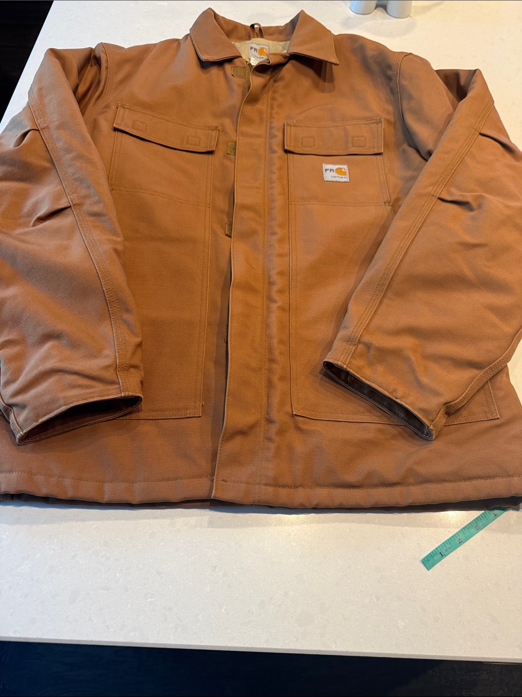 Carhartt Fire Rated Atpv Rated 543 TanBrown Duck Canvas Work Coat